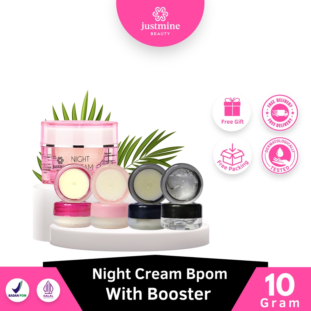 Justmine Beauty Night Cream BPOM with Booster All Varian Series Untuk Semua Jenis Kulit