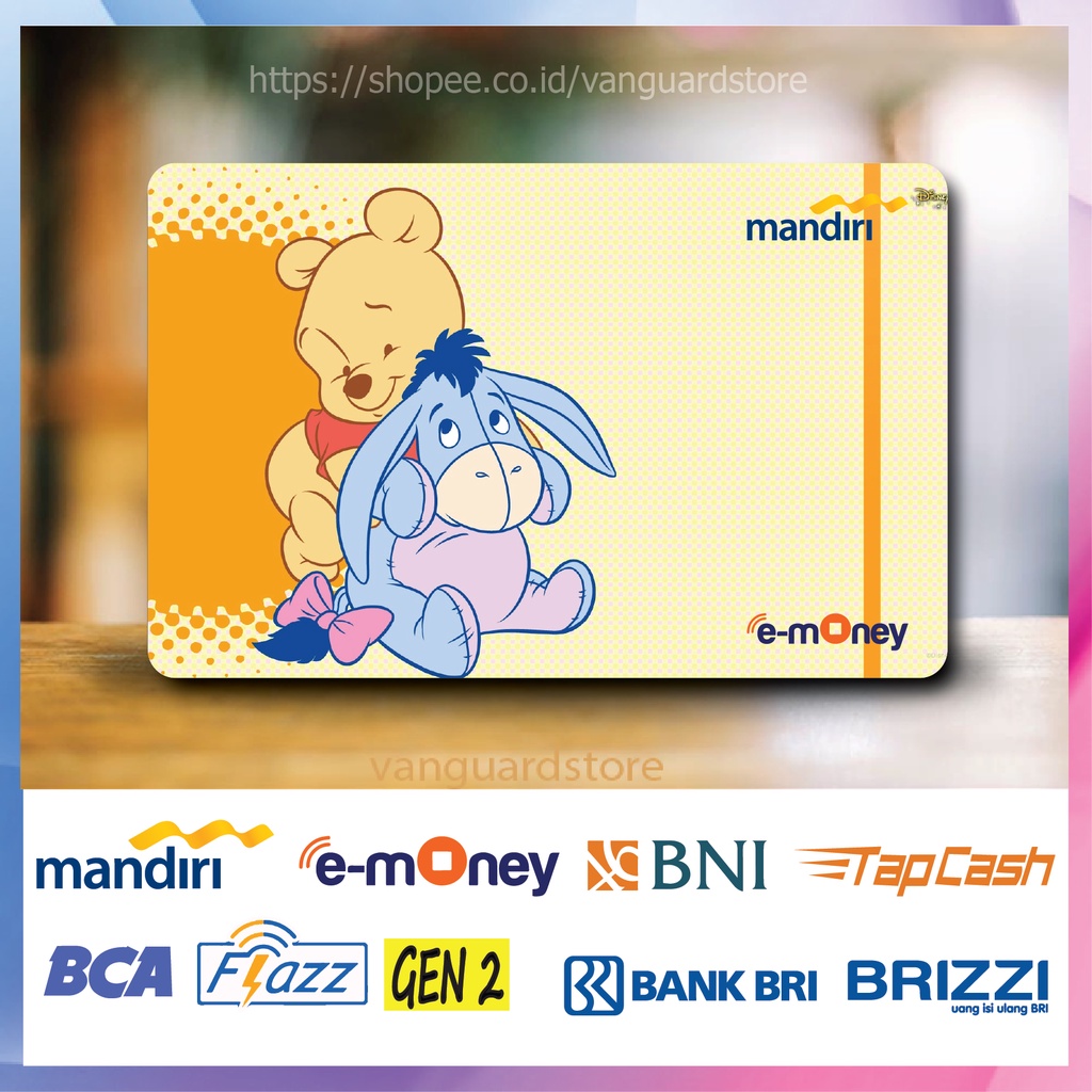 KARTU E MONEY E TOLL ANIME KARTUN WINNIE THE POOH EMONEY MANDIRI FLAZZ BCA TAPCASH BRIZZI