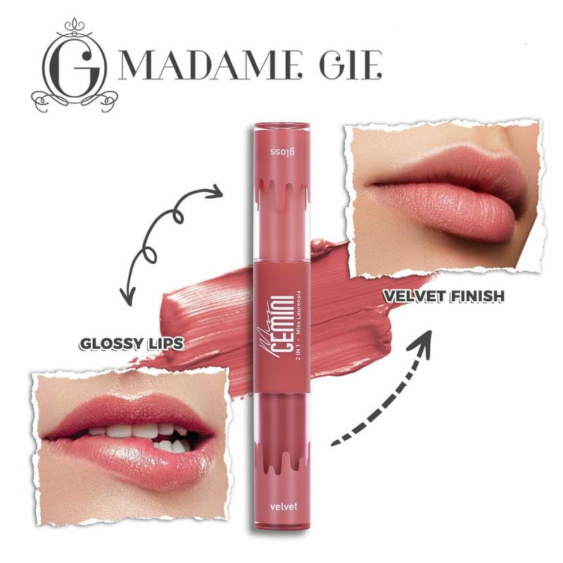 MADAME GIE Miss Gemini 2 in 1 Gloss n Velvet - Make Up Lipstick