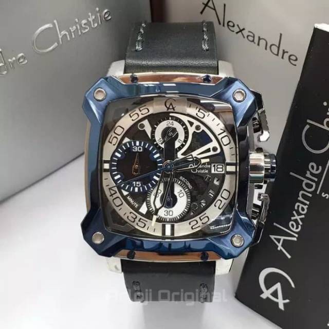 JAM TANGAN PRIA ALEXANDRE CHRISTIE AC 3038 SILVER BLUE. GARANSI RESMI 1TAHUN