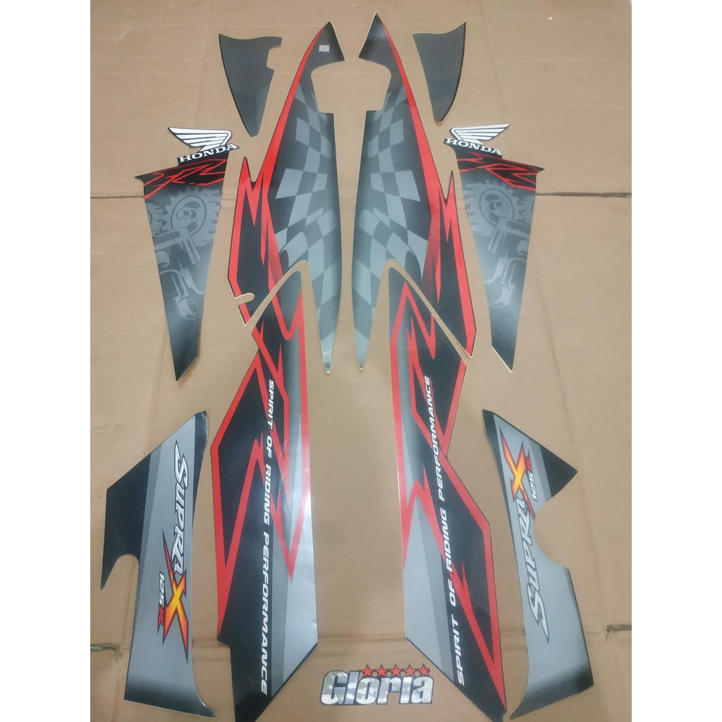 Striping List Body Supra X 125 R tahun 2008- Hitam Abu