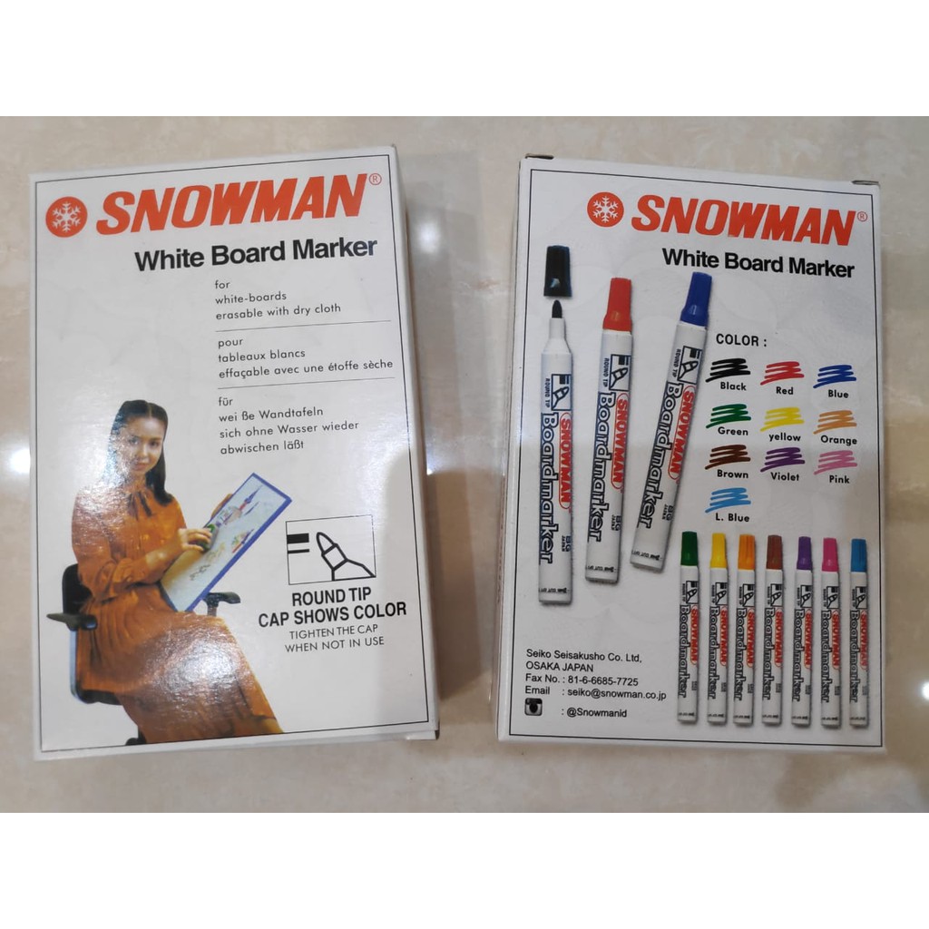 

Spidol Snowman White board Marker BG 12
