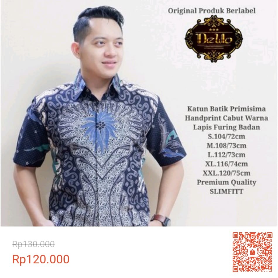 Wisanggeni Kemeja Batik Pria Lengan Pendek Full Furing By Dewo