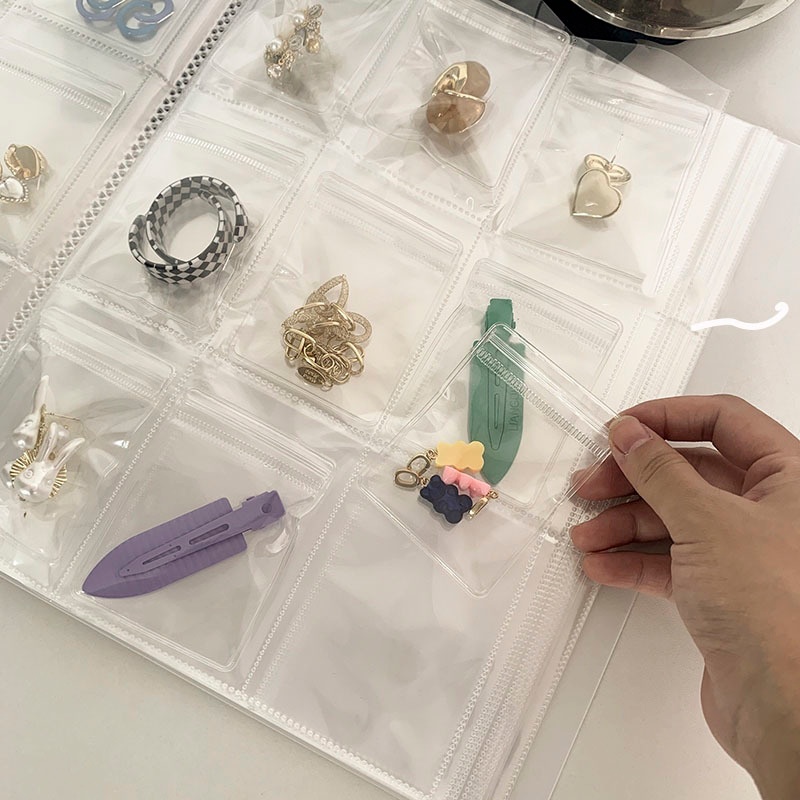 Album Penyimpanan Perhiasan Kalung Cincin Anting 288 Grid Transparan Tahan Lama Anti Oksidasi Portabel