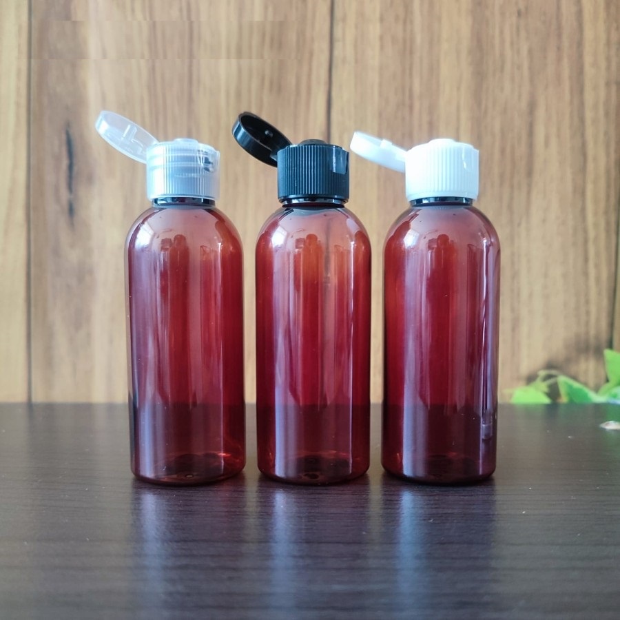 BABEE - BOTOL PLASTIK 60ML AMBER FLIPTOP / BOTOL 60 ML FLIPTOP / BOTOL ISI ULANG [HARGA GROSIR]