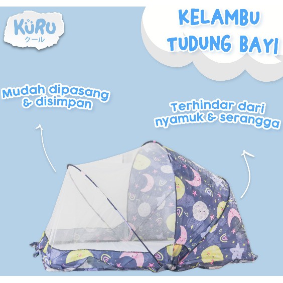 KURU Baby Mosquito Net Kelambu Anti Nyamuk Tudung Lipat Kojong KRT1