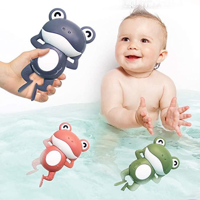 Mainan Mandi Anak Bayi Kodok Katak Berenang Dalam Air Baby Bath Toy Mainan bisa berenang diputar Mainan Putar untuk anak Bayi tanpa baterai aman berkualitas