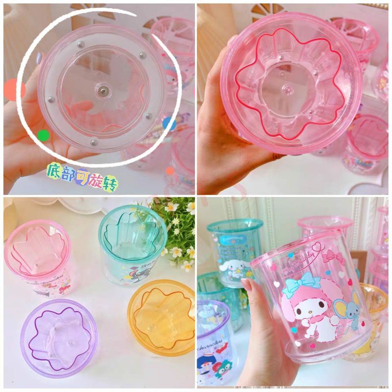 

Tempat pensil meja serbaguna putar pooh, snoopy, my melody, cinnamoroll, hello kitty, kuromi, badtzmaru