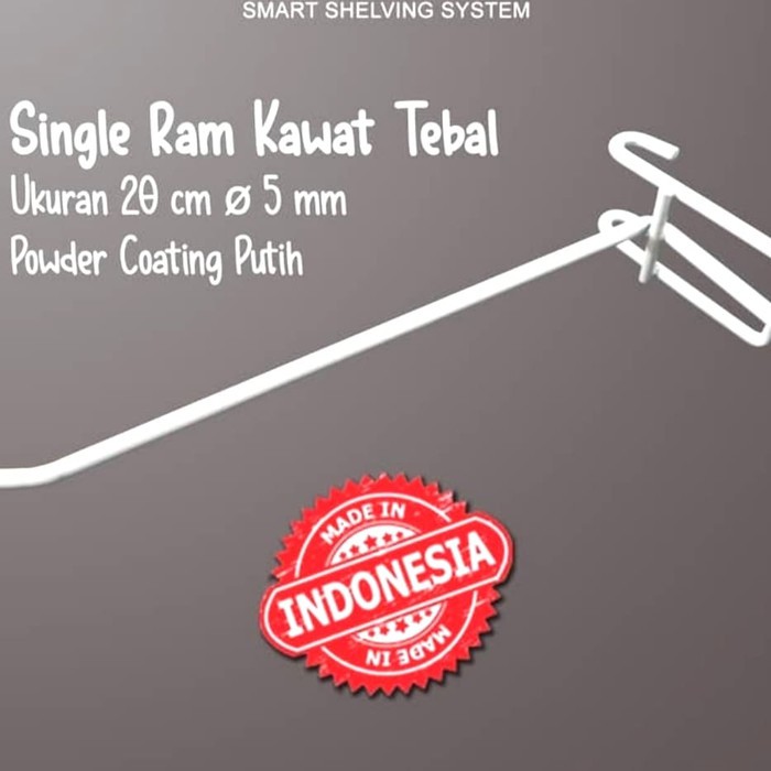 SINGLE RAM KAWAT TEBAL UKURAN 20CM DIAMETER 5MM