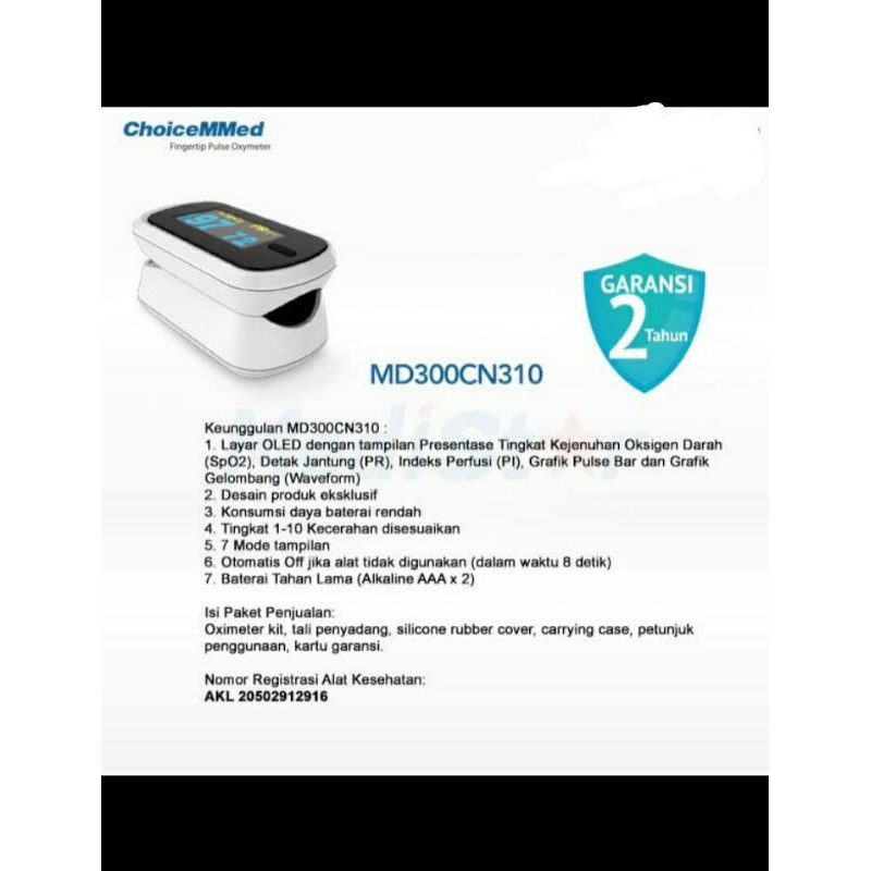 Choicemmed fingertip pulse oximeter MD300CN310