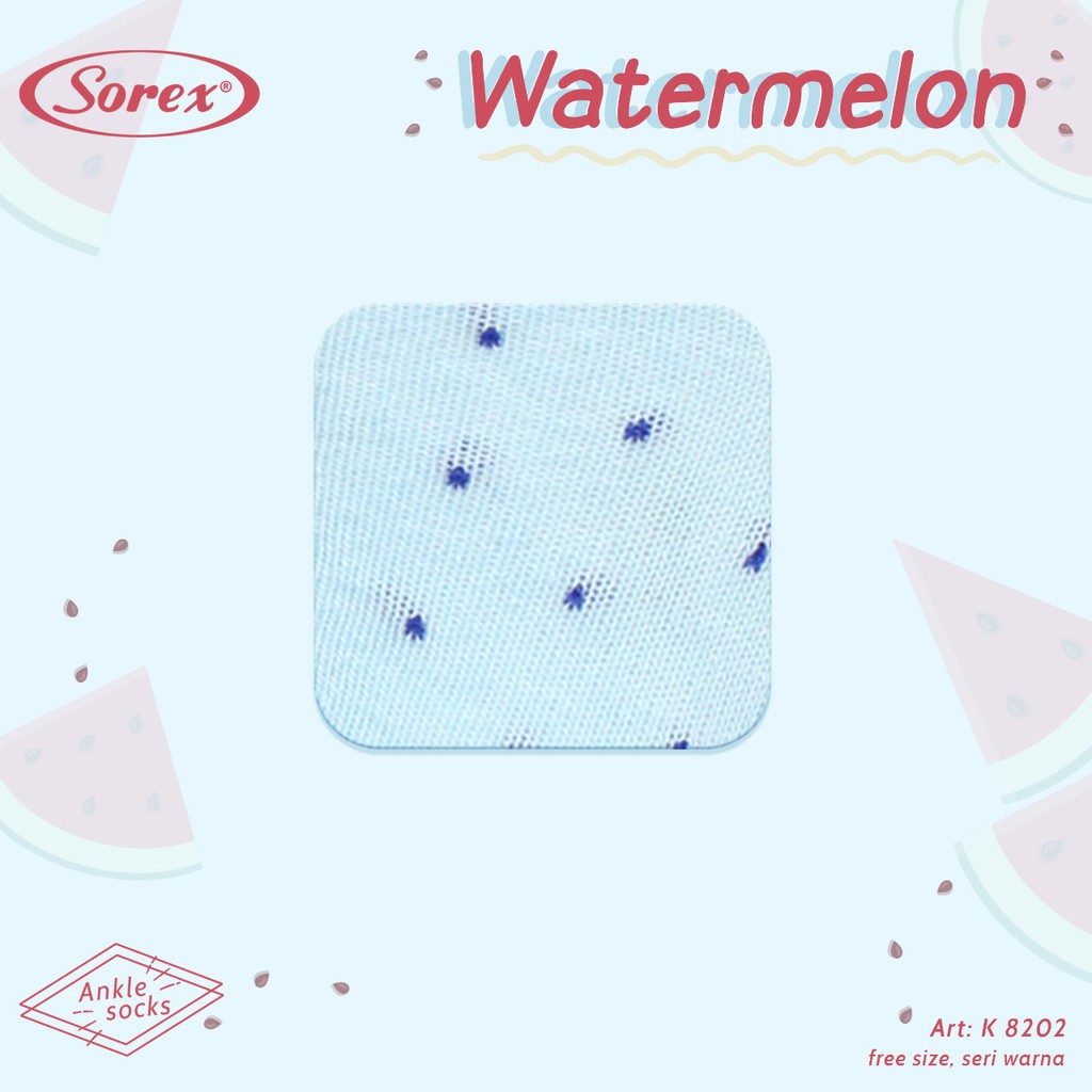 Sorex Kaos Kaki Wanita Watermelon Ankle Socks Semata Kaki Freesize K 8202