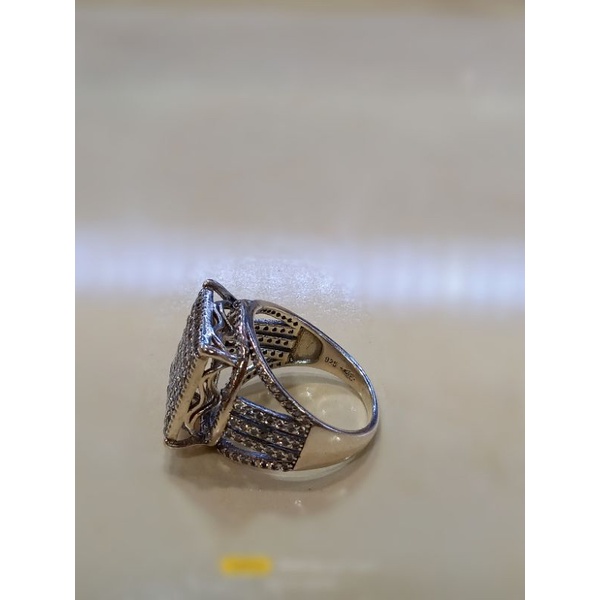 cincin perak,mata berlian imitasi