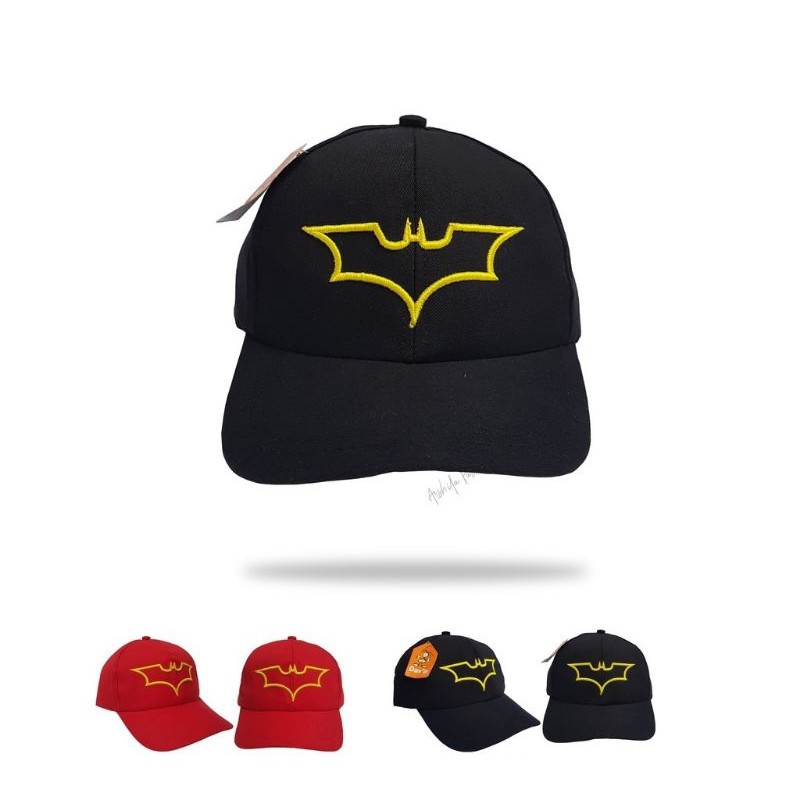 Topi Anak Bordir Superman/Topi Anak Karakter Superhero/Topi Murah-Batman Hitam