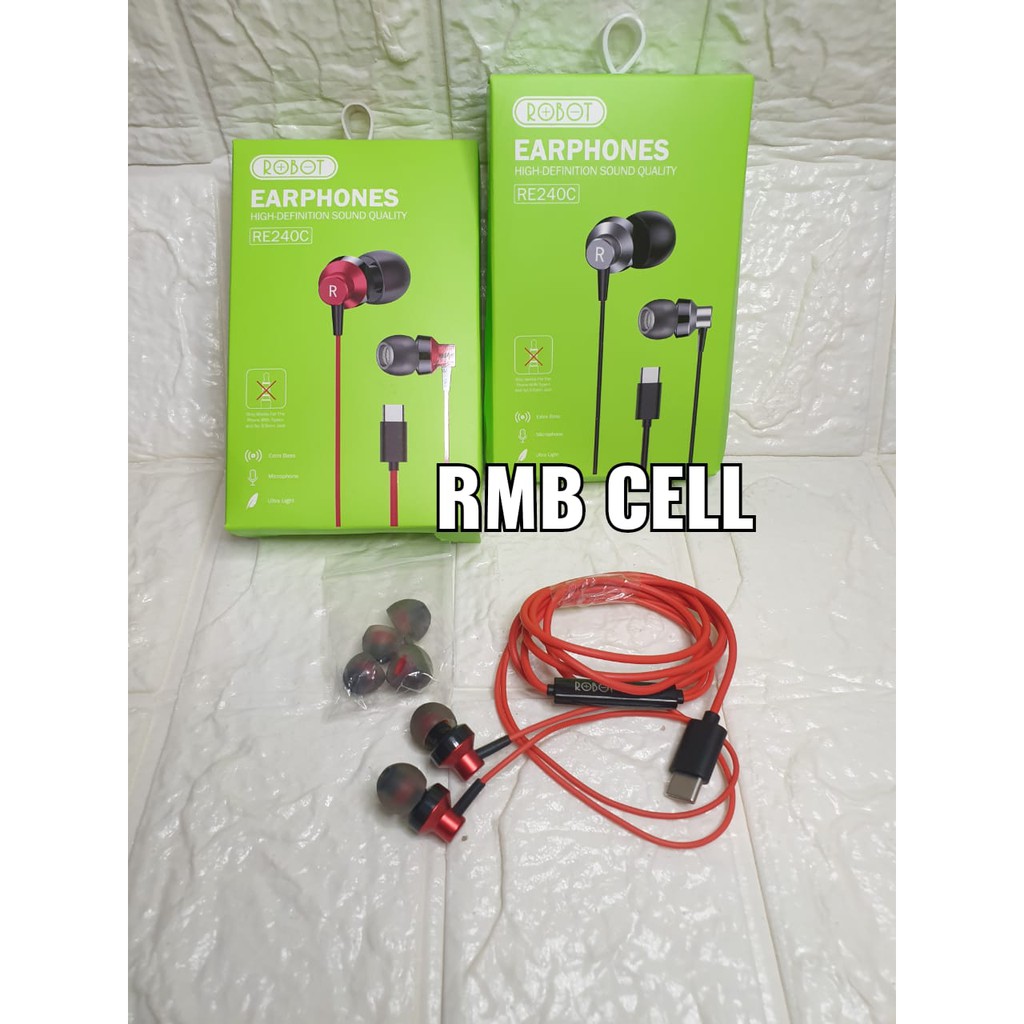 HEADSET HEADSED EARPHONE ROBOT RE240 / RE240 C PLUG TYPE C