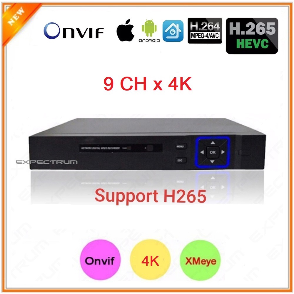 NVR 9CH / 9 Channel - XMeye. ONVIF, P2P,  HD 4K / 8MP