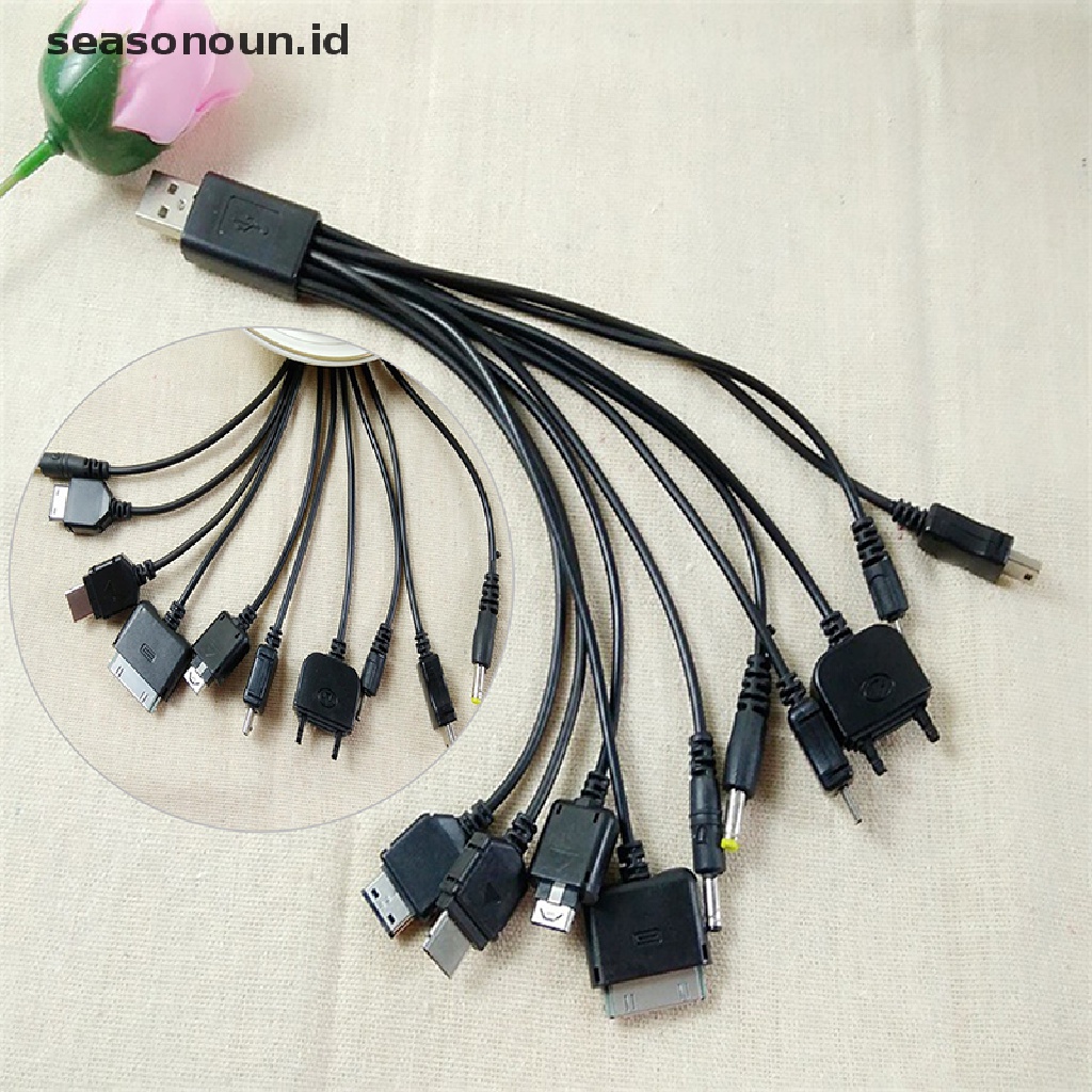 【seasonoun】 10 in 1 Multifunctional Charger USB Cables for Motorola Samsung LG Data Cable ID