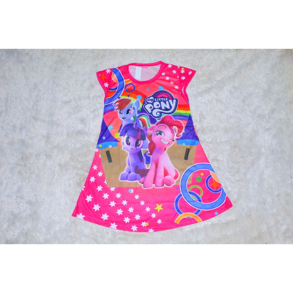 dress daster harian anakj gambar little ponny full printing