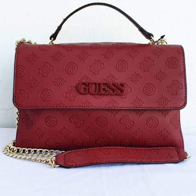 guess peony maroon bag