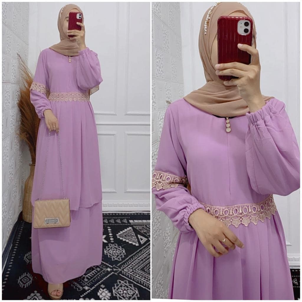 Denada Dress - Jasmin renda malaysia - gamis malaysia - gamis