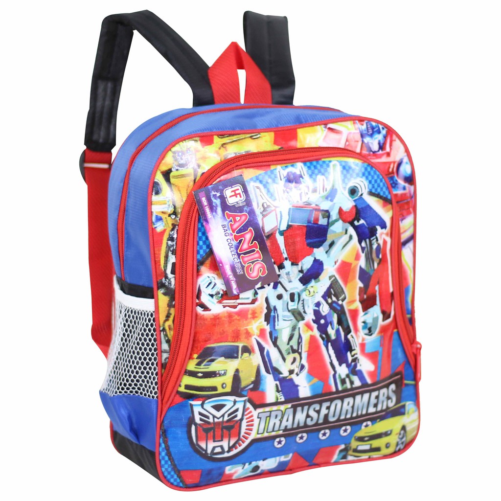 Ransel Sekolah TK Paud Keren Motif Transformer Biru Murah Tas Sekolah Kado Piknik