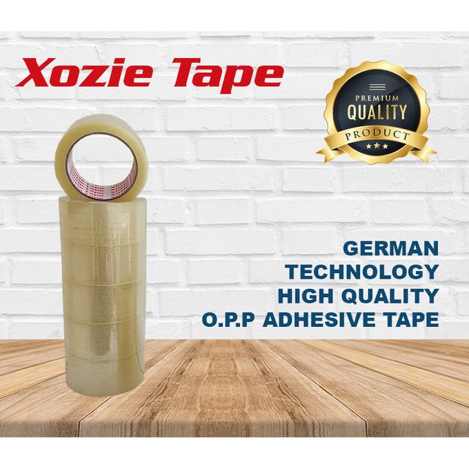 

1 DUS Lakban XOZIE Tape Lakban 48mm 2" 90Yard Lakban Packing Dus Paket - Bening