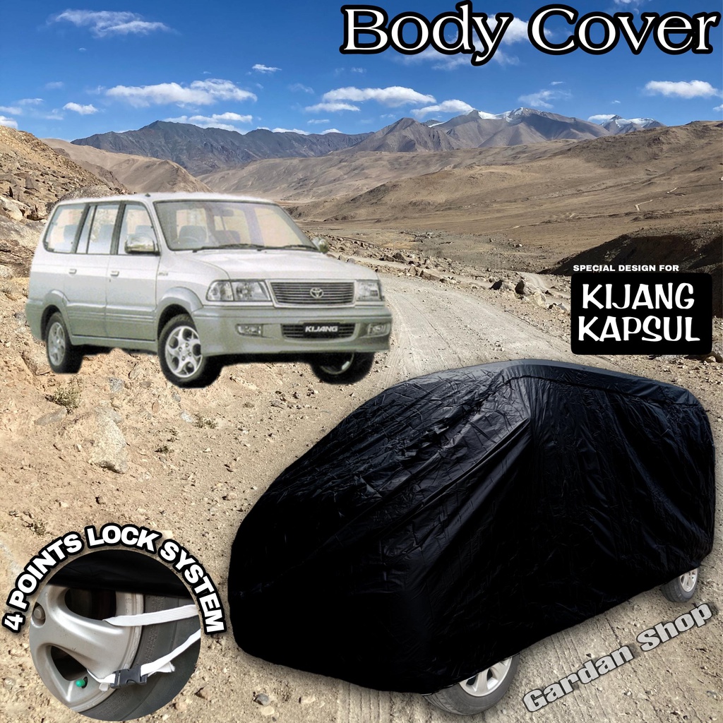 Sarung Mobil KIJANG KAPSUL Hitam POLOS Body Cover Kijang Kapsul Full Black