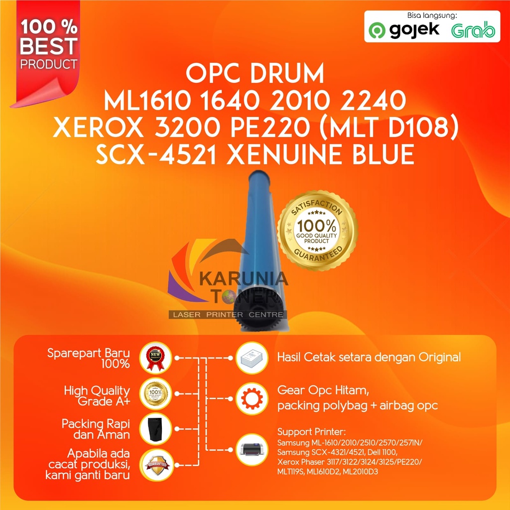 OPC DRUM XENUINE BLUE ML1610 1640 2010 2240 3200 PE220 MLT D108 SCX 4521