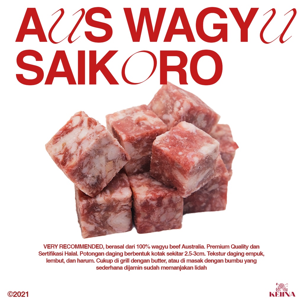 

Daging Sapi Beef Aus Wagyu Saikoro