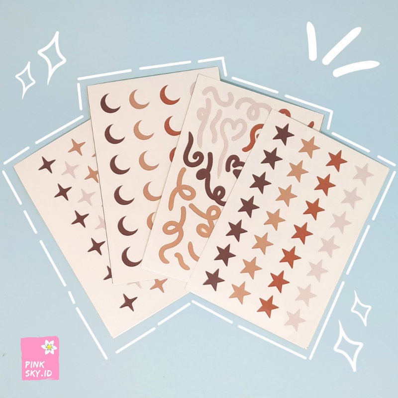 

[BACA DESKRIPSI] STICKER DECORATION KONFETTI SPARKLE BINTANG BULAN CUTE PASTEL ANGKA POLOS DECO
