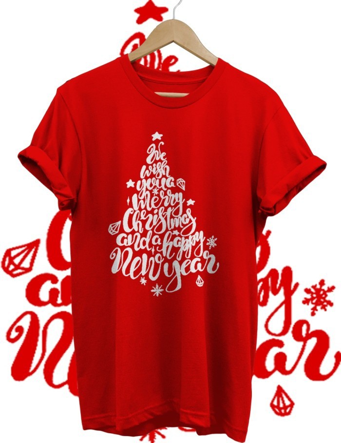 KAOS TSHIRT BAJU NATAL CHRISTMAS and happy new years BENTUK POHON BAJU MERRY CHRISTMAS COMBED 30S