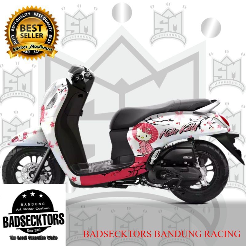 Decal Sticker New Scoopy 2021 motif Hello Kitty simple pink variasi keren