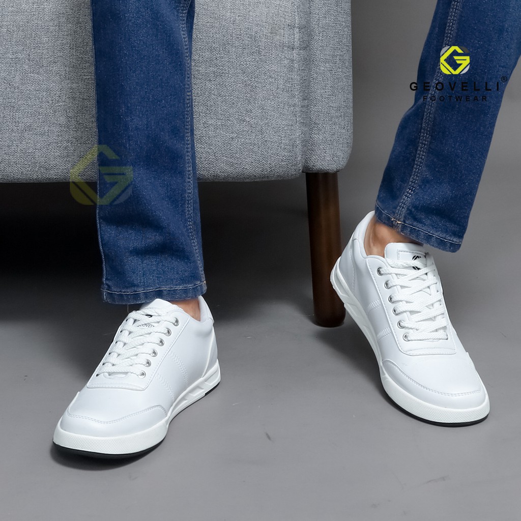 GEOVELLI Ori Sepatu Casual Sneakers Pria Geovelli Pria Full White Sepatu Putih