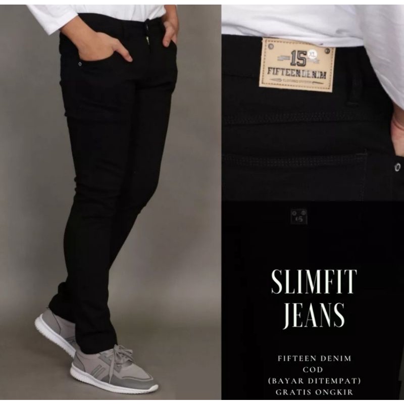 Celana Jeans Skiny Streetch Original Fifteen denim - Celana Jeans Pria