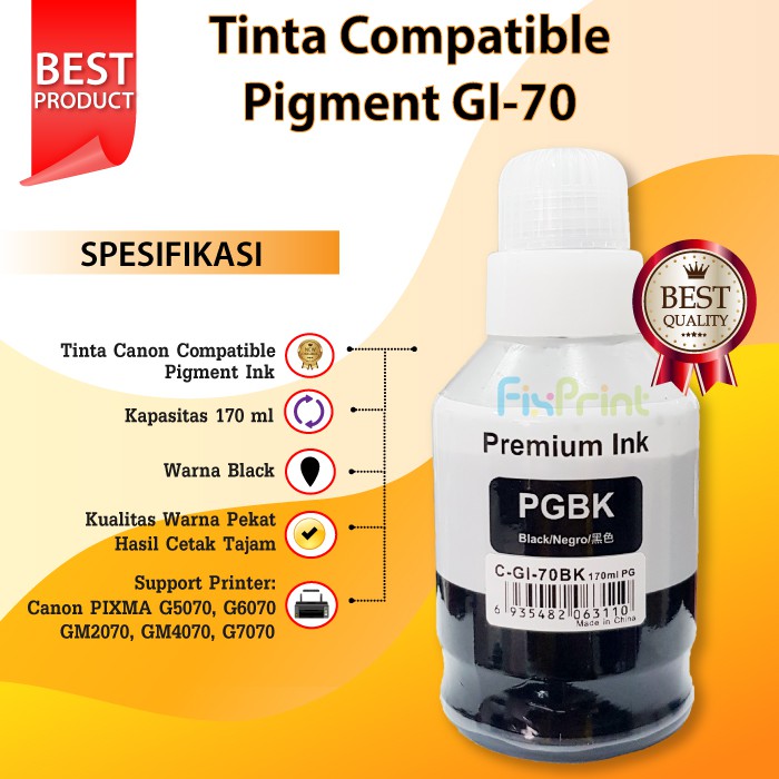 Tinta Canon GI-70 GI70 gi70 GM2070 GM4070 G5070 G6070 G7070 Compatible