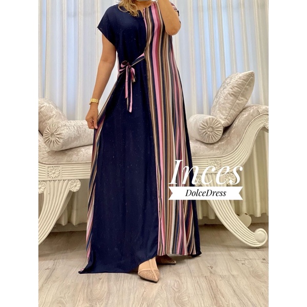 Daster Arab DOLCE INCES Original Label Dress Rayon Super-ADELIN: NAVY