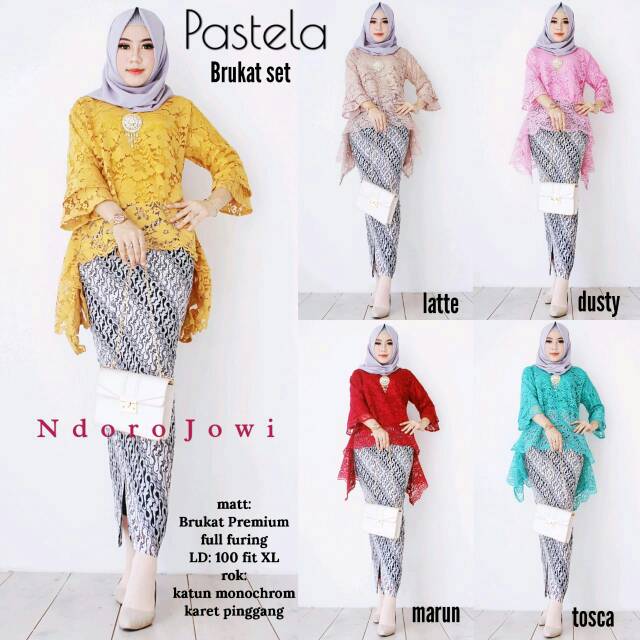 SHOPASHOP SOLO - Postela brukat set setelan kebaya modern kebaya brukat atasan brokat baju pesta