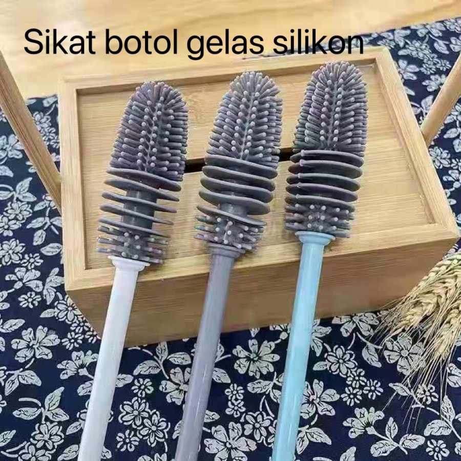 Sikat Pembersih Botol Susu Gagang Panjang Bahan Silikon Sikat Pembersih Gelas