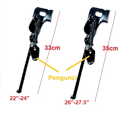 Standar sepeda 22 24 26 27 standard samping rims 22 24 26 27 standart per ukuran 22 24 26 27 in besi