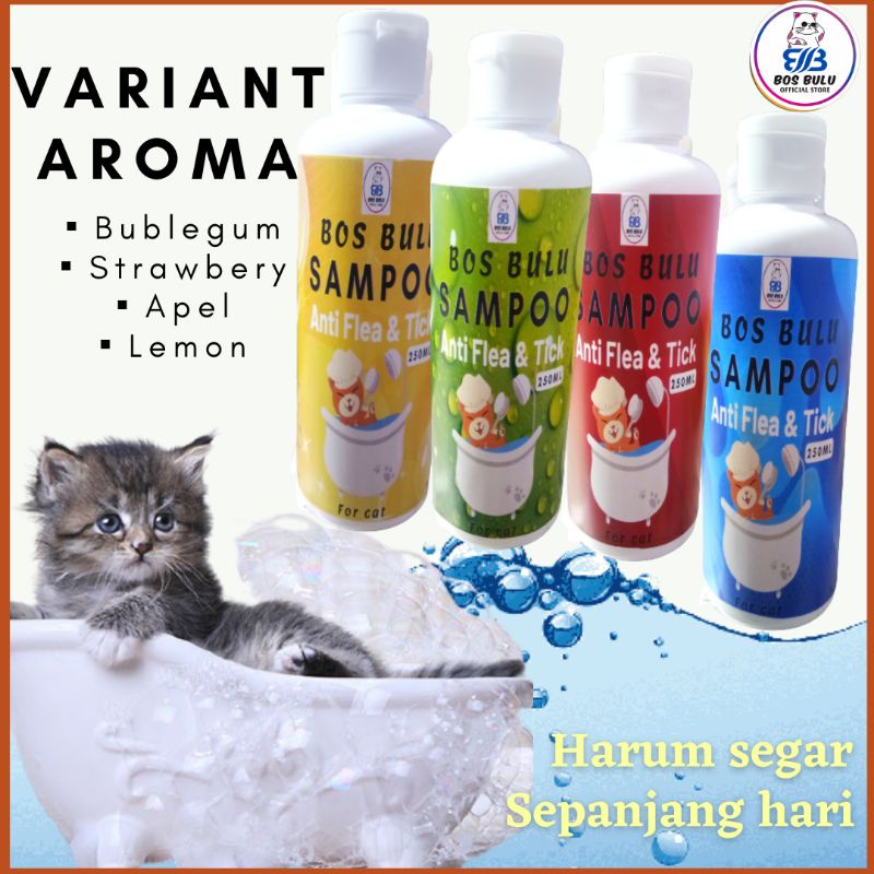 sampo anti kutu jamur bulu rontok flea and tick kucing 250ml