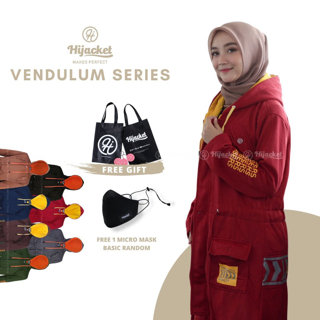 Hijacket Vendulum Series Origilal Jaket Hijabers Bahan Premium Fleece yang 