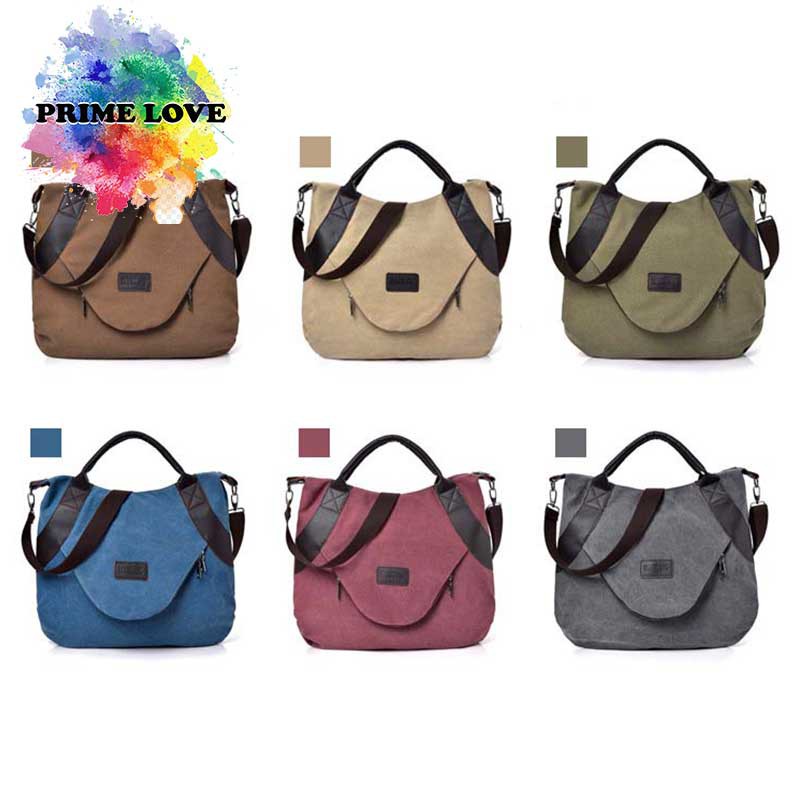 Tas Wanita Selempang Kanvas Kapasitas Besar Tas ShoulderBag Simple Casual Terbaru -TW1844