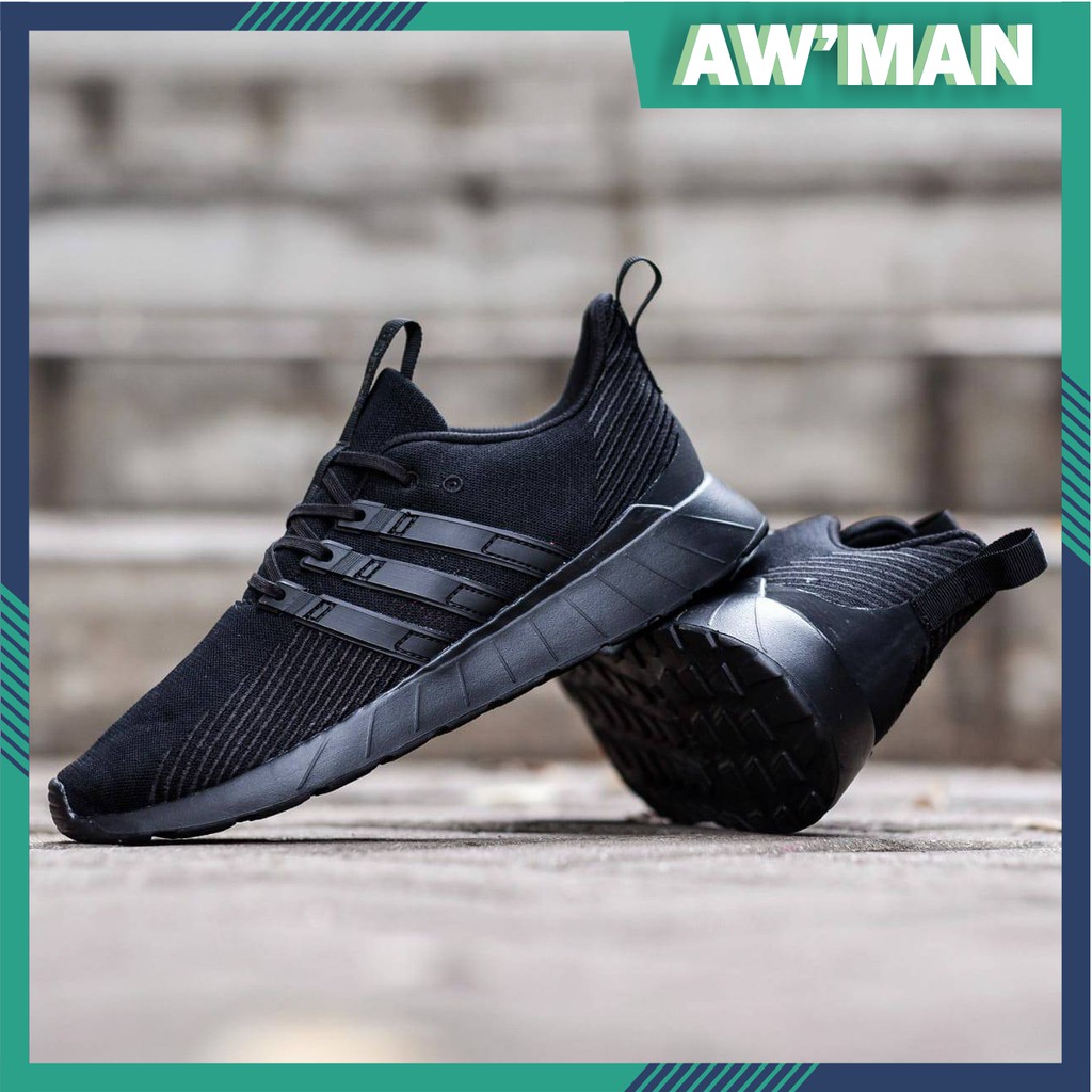 Adidas Questar Flow Fullblack - Sepatu Sneakers Adidas ORI BNWB Indonesia Casual Pria Wanita