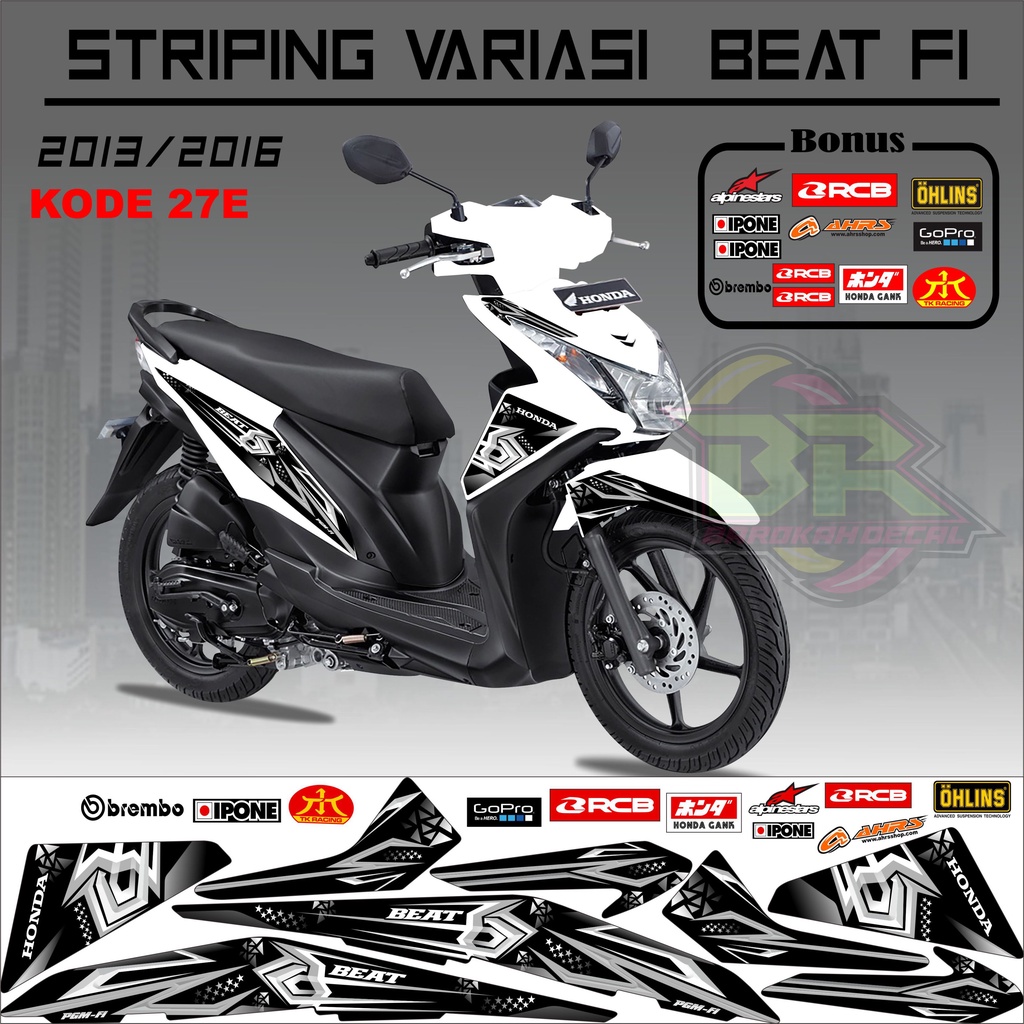 Striping Beat Fi 2013-2016 Stiker Lis Motor Beat Variasi kode 27