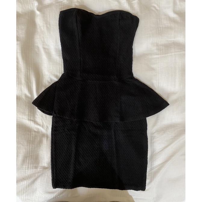 Tube bodycon dress peplum dress hitam wanita beshka