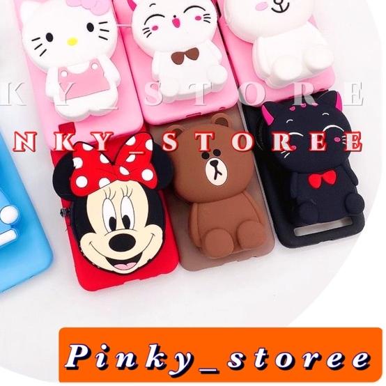 ֍ Vivo V20SE/ V5/ Y53/ Y71/ Y81/ Y19/ S1/ S1pro/ CASE KARAKTER DOMPET KOIN + TALI GANTUNGAN LEHER ❁