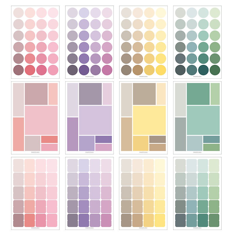 

Stiker Aesthetic Bullet Lembaran Dot Rectangle Colorful Tumblr Deco Scrapbook Bujo Diary DIY