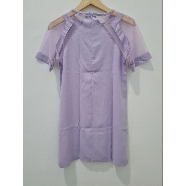 Lilac Mini Dress Tile Sleeves