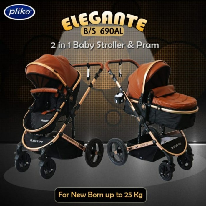 Stroller Pliko Elegante BS690AL 2in1 Kereta Bayi Reversible Handle Reversible Seat