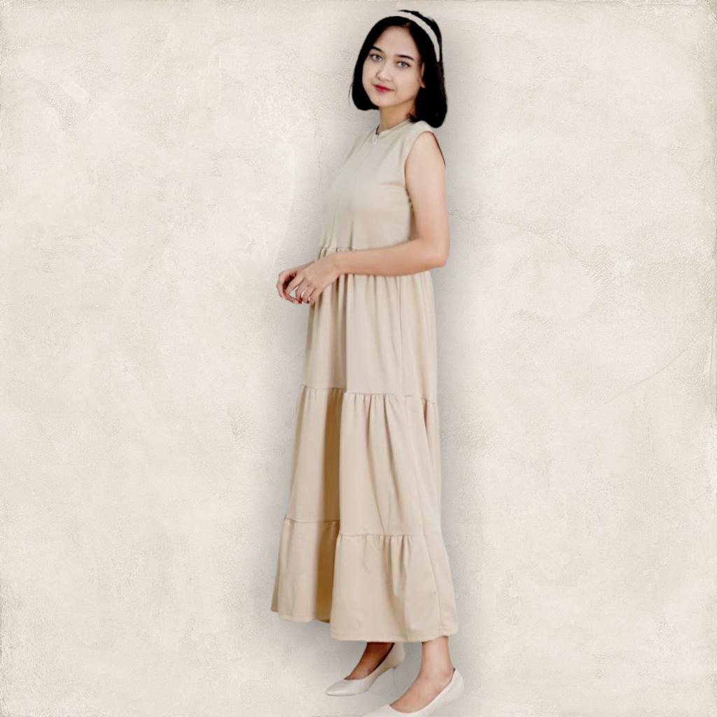 BEFAST - ZFS OOTD Wanita Dress Wanita NARIYA / INNER DRESS MAXI CREPE / Dress Wanita / LongDress Kekiniaan Remaja Wanita / Dress Tak Berlangan / Dress Polos Trendy / Terlaris