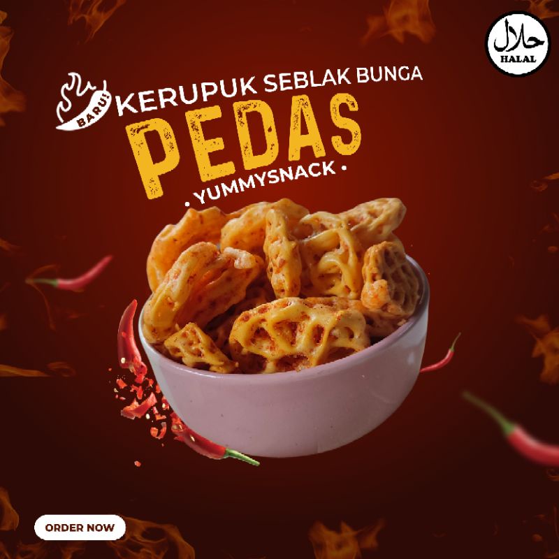 

KERUPUK SEBLAK BUNGA SUPER PEDAS 150G